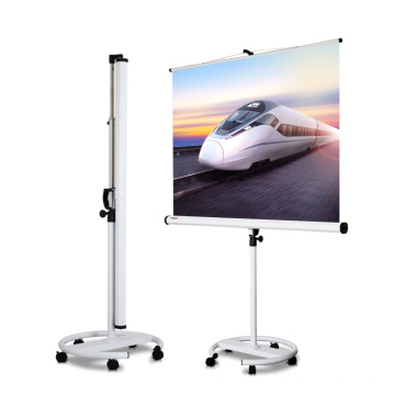 Écran de projecteur de plancher portable avec un écran de projection de boîtier en aluminium Déplacement facile